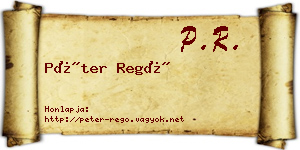 Péter Regő névjegykártya